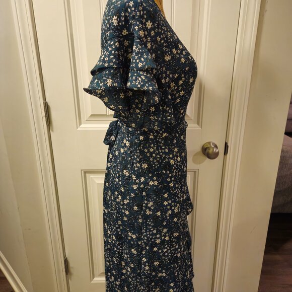 *SOLD X LIST*Max Studio Floral Green Dress Size M - Picture 7 of 12